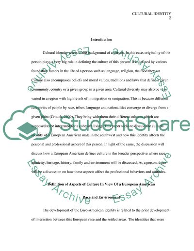 Cultural Identity of Americans in the Southwest