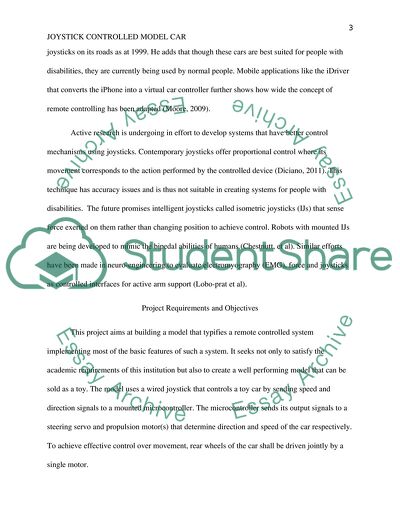 Joystick Controlled Model Car - Activities to Be Undertaken for the Project