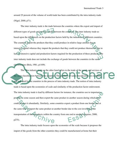 A Inter Industry and Intra Industry Trade The Hackescher-Ohlin Model