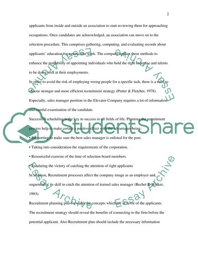 Recruitment and Selection Strategy in Alqased Elevator Company