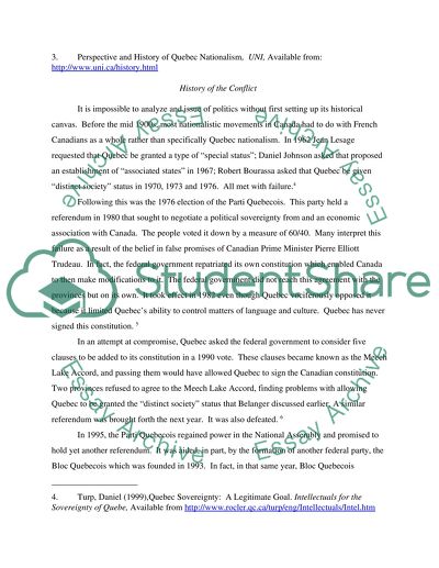 The Psychology and the History of Quebec Nationalism