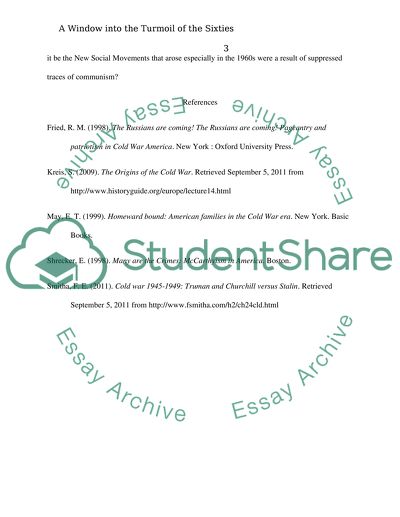 Awindow into the termoil of the sixties