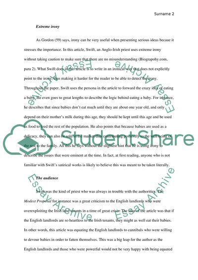 Modest Proposal by Jonathan Swift