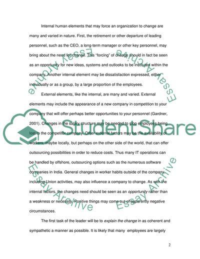 Change Plans and Projects with an Organization