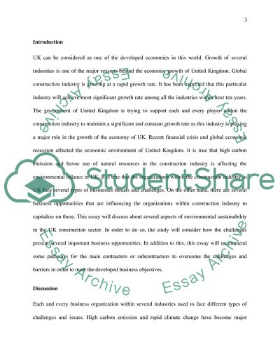 Environmental Sustainability in the Construction Sector