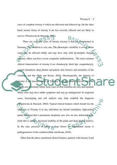 A Chromosomal Disorder - Trisomy 8