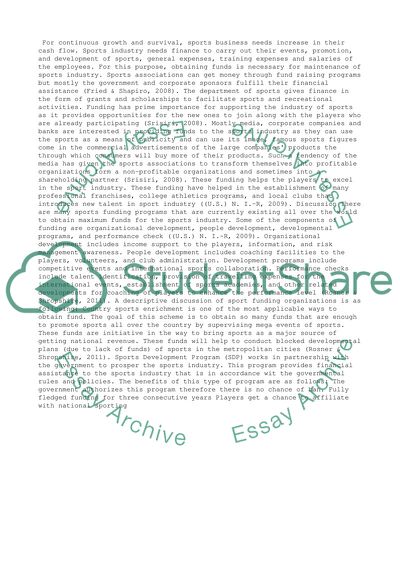 Obtaining Funding for Sports Facilities