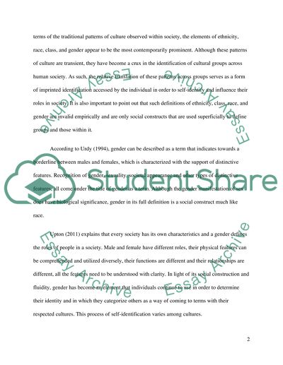What is the role of gender, class, race and ethnicity in the cultural construction of ones identity