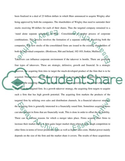 How Corporate Takeover Is Influenced by the Corporate Environment