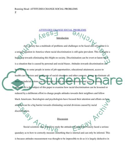 Attitudes Change Social Problems