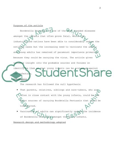 Transmission of Bordetella Pertussis to Young Infants