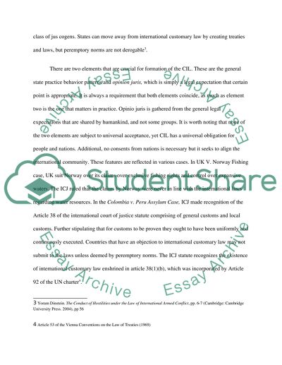 Describe the relationship between treaties and customary international law