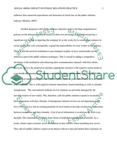 Social media impact on public relations practice