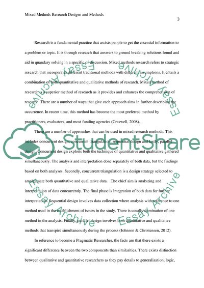 Week 10: Mixed Methods Research Designs and Methods