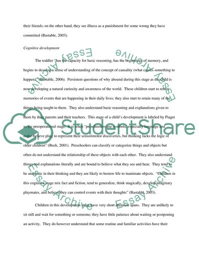 The Cognitive and Psychological Development of a Child