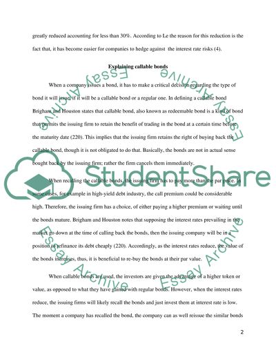 Explaining Callable Bonds