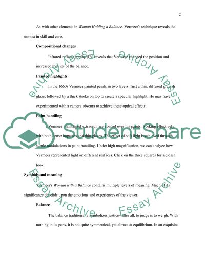 Woman Holding a Balance Critique