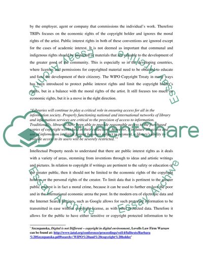 WIPO, Berne, TRIPS, Copyright Law and their Implications for Google