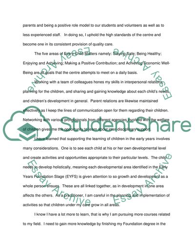 EZL 124 Supporting childrens learning in the early years