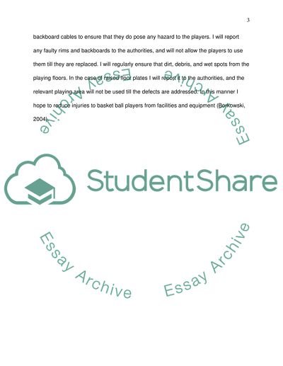 Facility and Equipment Injuries Basketball