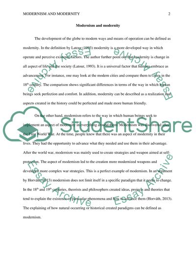 Modernity and Modernism Analysis