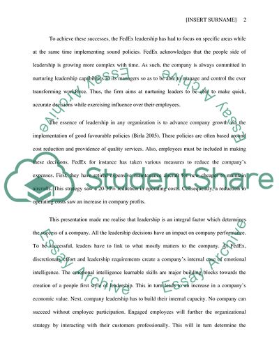 The FedEx Leadership