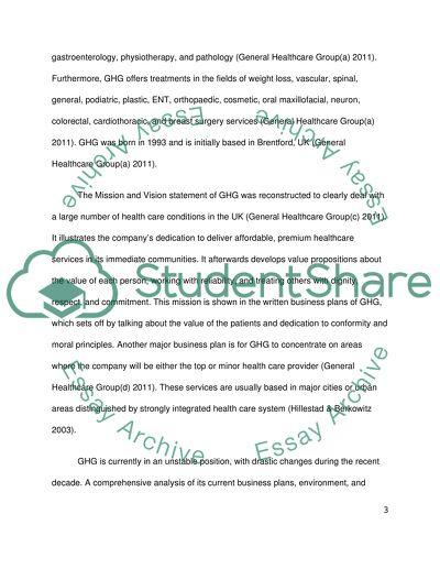 Strategic Analysis of General Healthcare Group Ltd