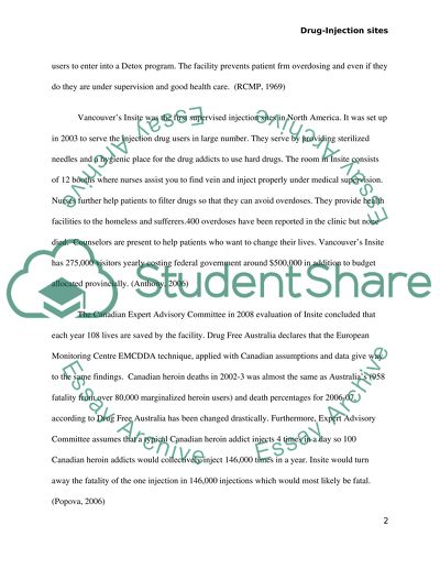 Government in Canada should continue to fund and support supervised drug-injection sites