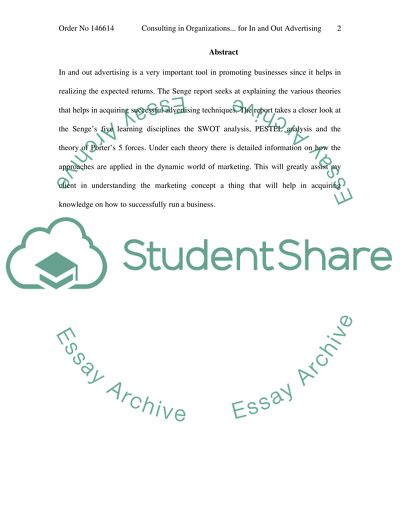 Consulting in Organizations for In and Out Advertising