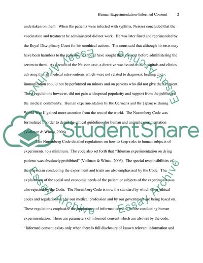 Human Experiments - Inform consent