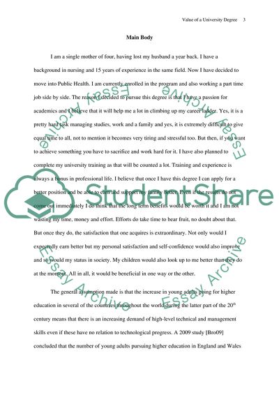 Value of a University Degree