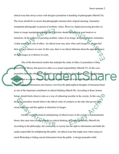 Journalism designers code of ethics