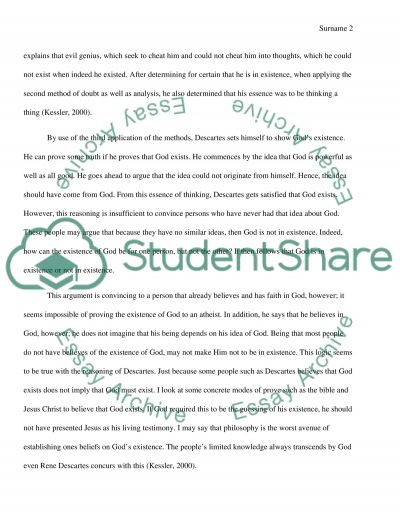 descartes meditations essay example Sample paper topics on descartes’ “meditations” 1 descartes famously argues “i think, therefore i am” (though he doesn’t say this in meditation. descartes meditations essay example Sample paper topics on descartes’ “meditations” 1 descartes famously argues “i think, therefore i am” (though he doesn’t say this in meditation.