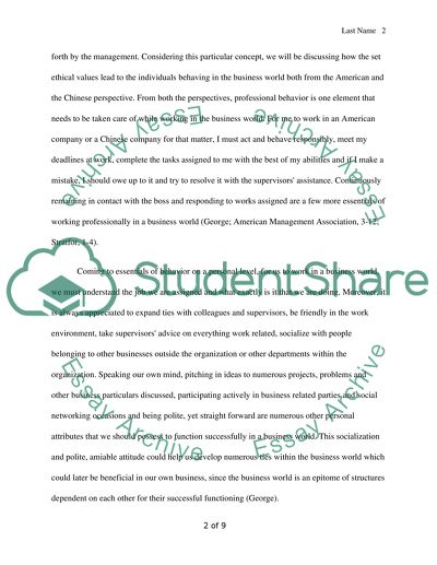 Ethical Conduct in Business World