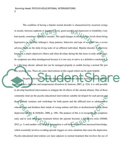 What are some of the psychoeducational interventions used in managing bipolar personalities