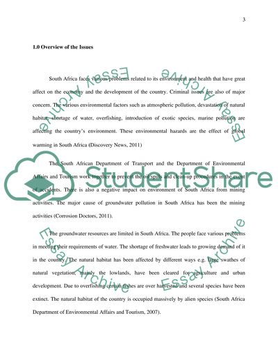 South Africa: Environment, Crime, and Disease