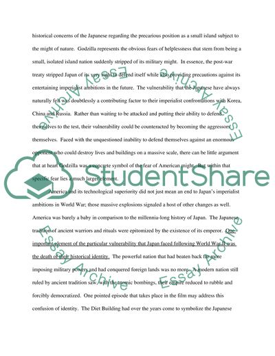 Compare and contrast Roshomon or Godzilla to Japan from 19301970