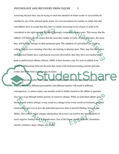 Recovery from Injury