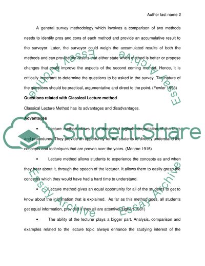 Comparison between the Classic Lectures and the Small Group Discussion