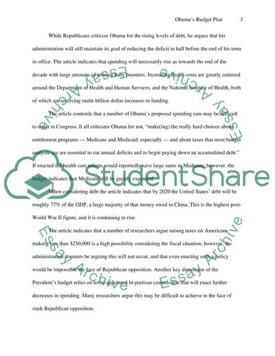 Domestic Agenda and Budget of Obama