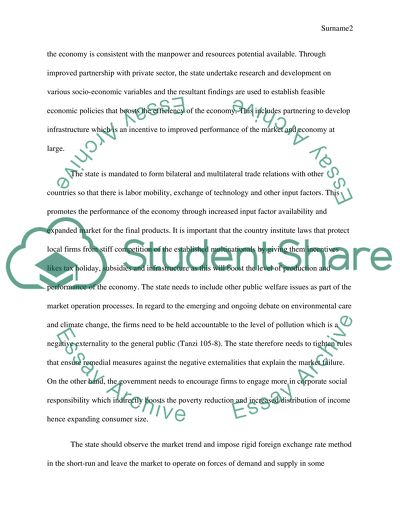 Role of the State in the Market