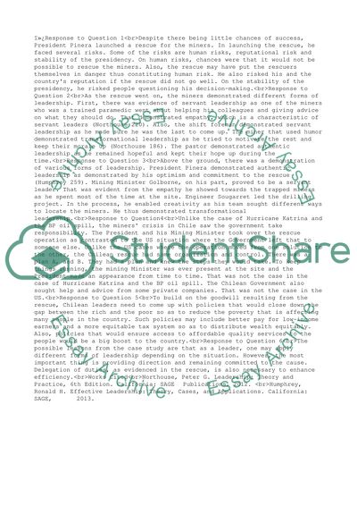 Leading in the Darkness and the Light - Answers