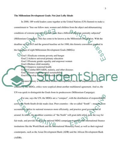 The Millennium Development Goals