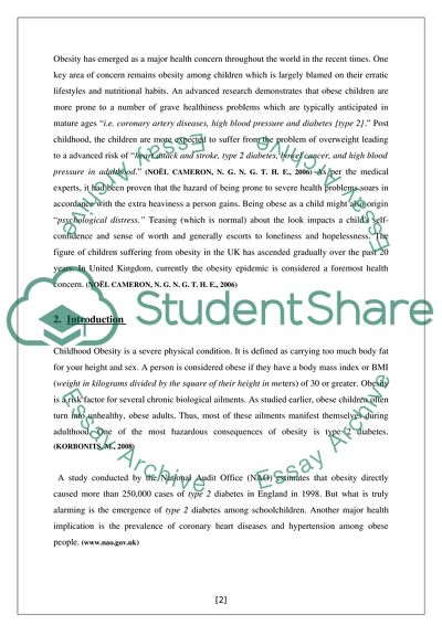 Childhood Obesity and Child Protection