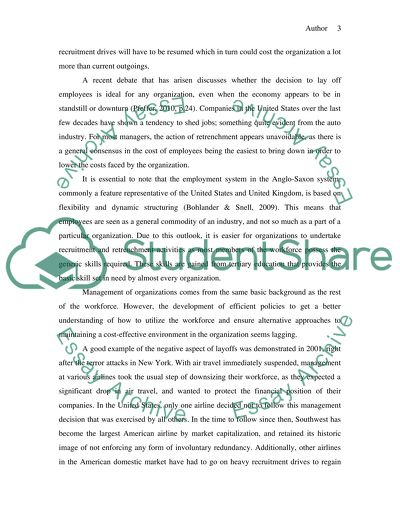 Current Management Issues in the Real World: Layoffs