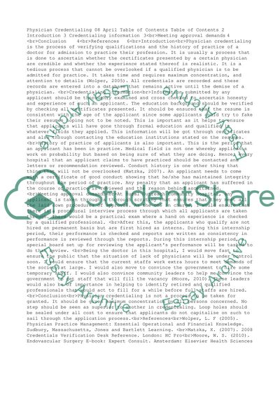 Physician Credentialing