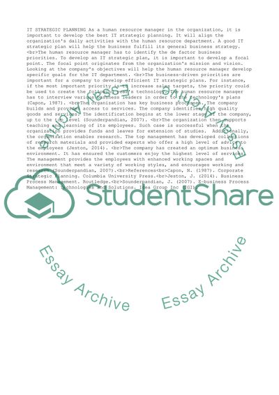 IT Strategic Planning