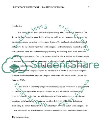 Impact of Informatics in Healthcare Delivery