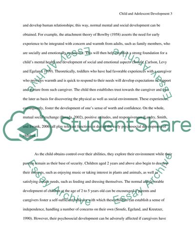 Child and Adolescent Development