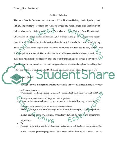 Fashion marketing Spanish group Inditex